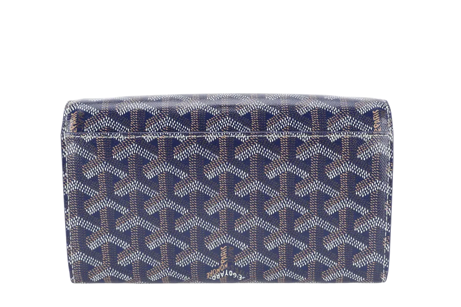 GOYARD POCHETTE VARENNE BLUE MARINE GOYARDINE WITH STRAPS NO DUST COVER