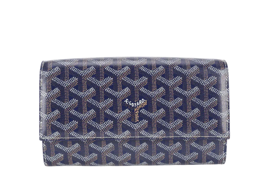 GOYARD POCHETTE VARENNE BLUE MARINE GOYARDINE WITH STRAPS NO DUST COVER