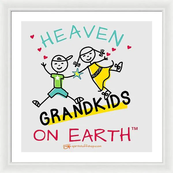 Grandkids Heaven on Earth - Framed Print