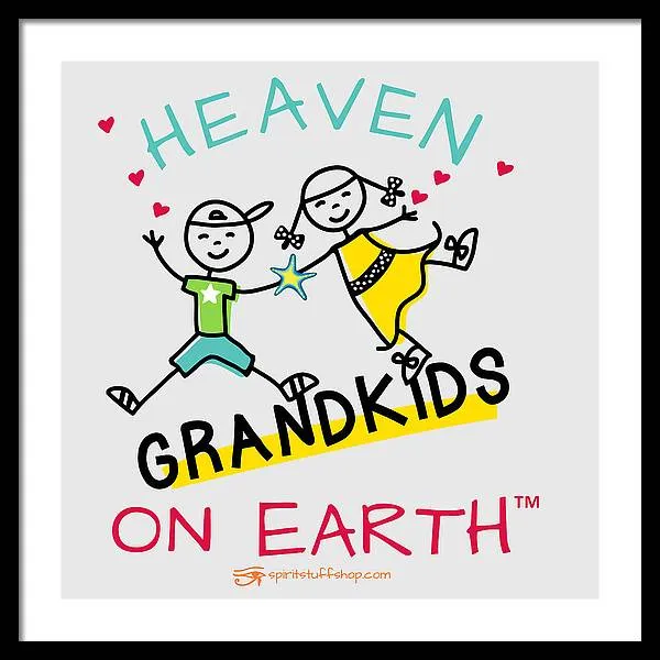 Grandkids Heaven on Earth - Framed Print