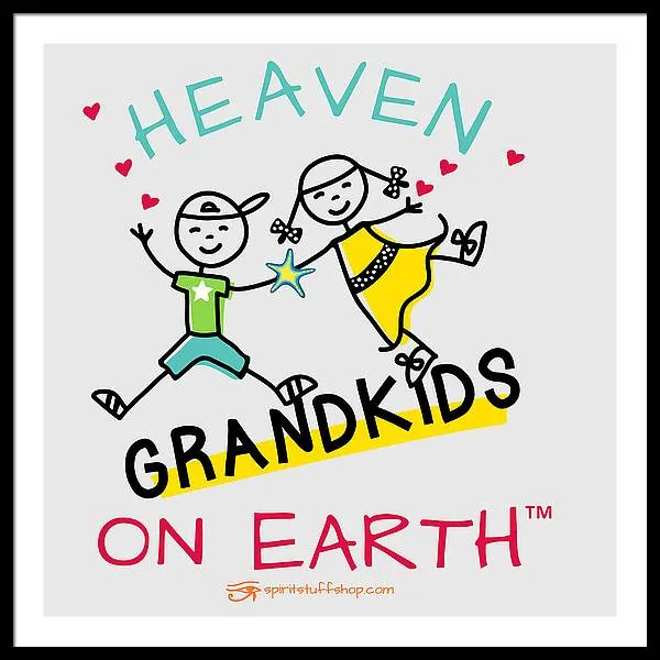 Grandkids Heaven on Earth - Framed Print