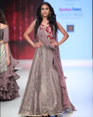 Grey Tassel Anarkali