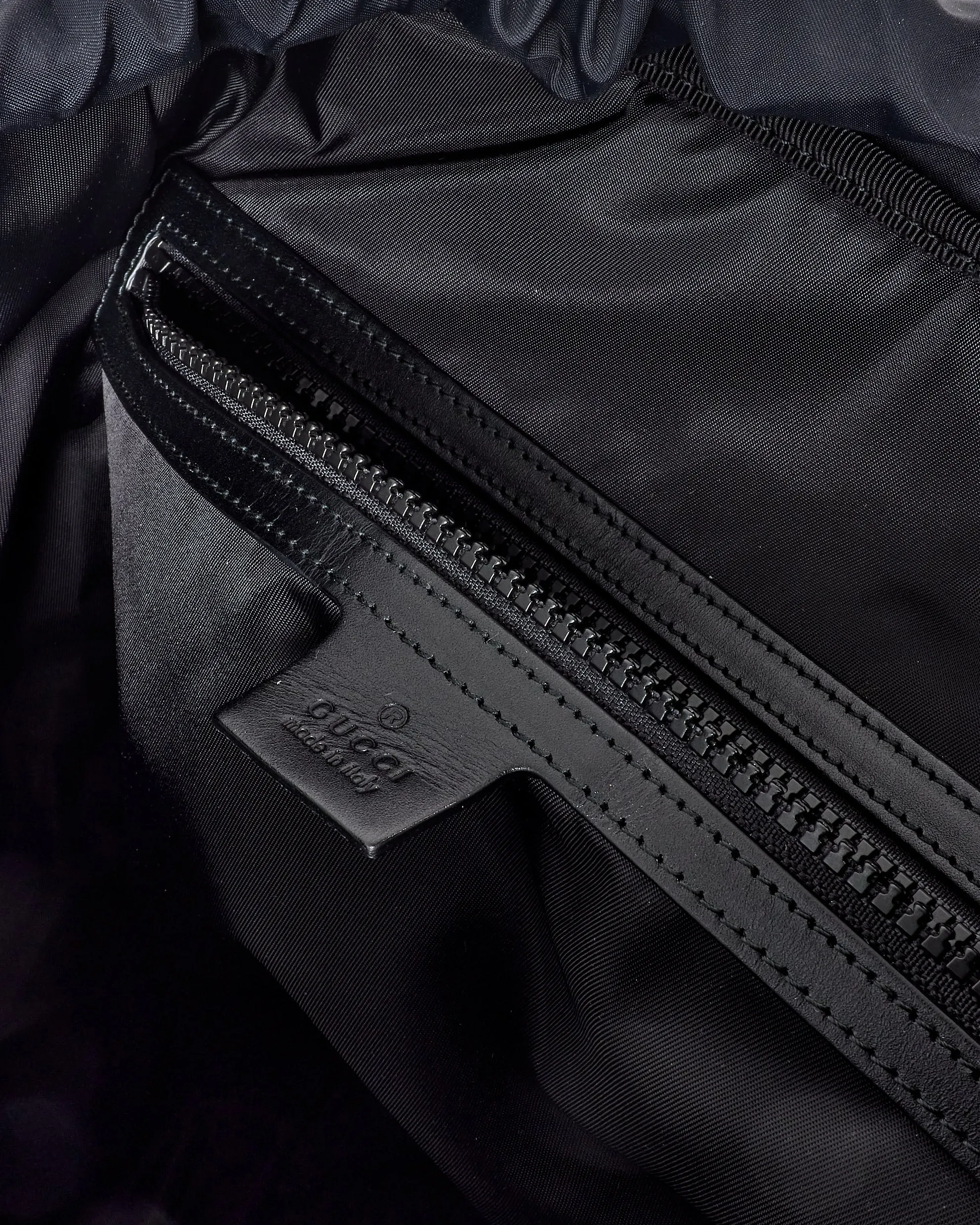 Gucci Black Canvas Embroidered Patch L'Aveugle Par Amour Buckle Backpack