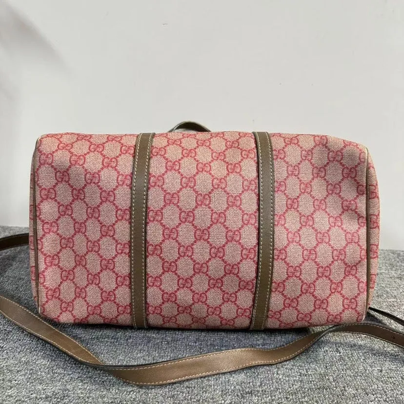 Gucci Boston Bag Pink Beige Canvas