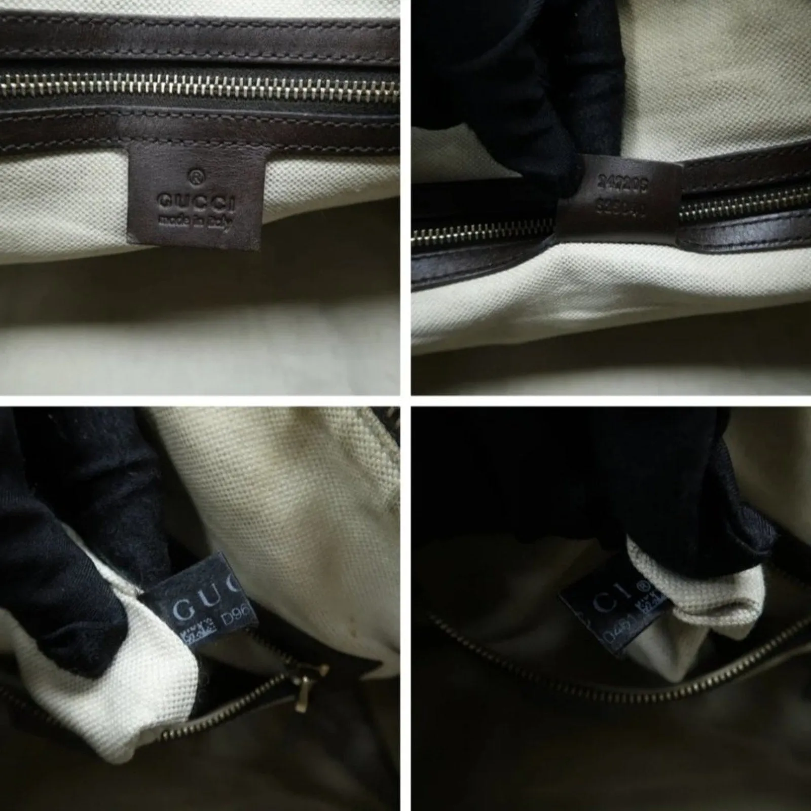 Gucci Boston Web Brown Canvas Satchel Bag