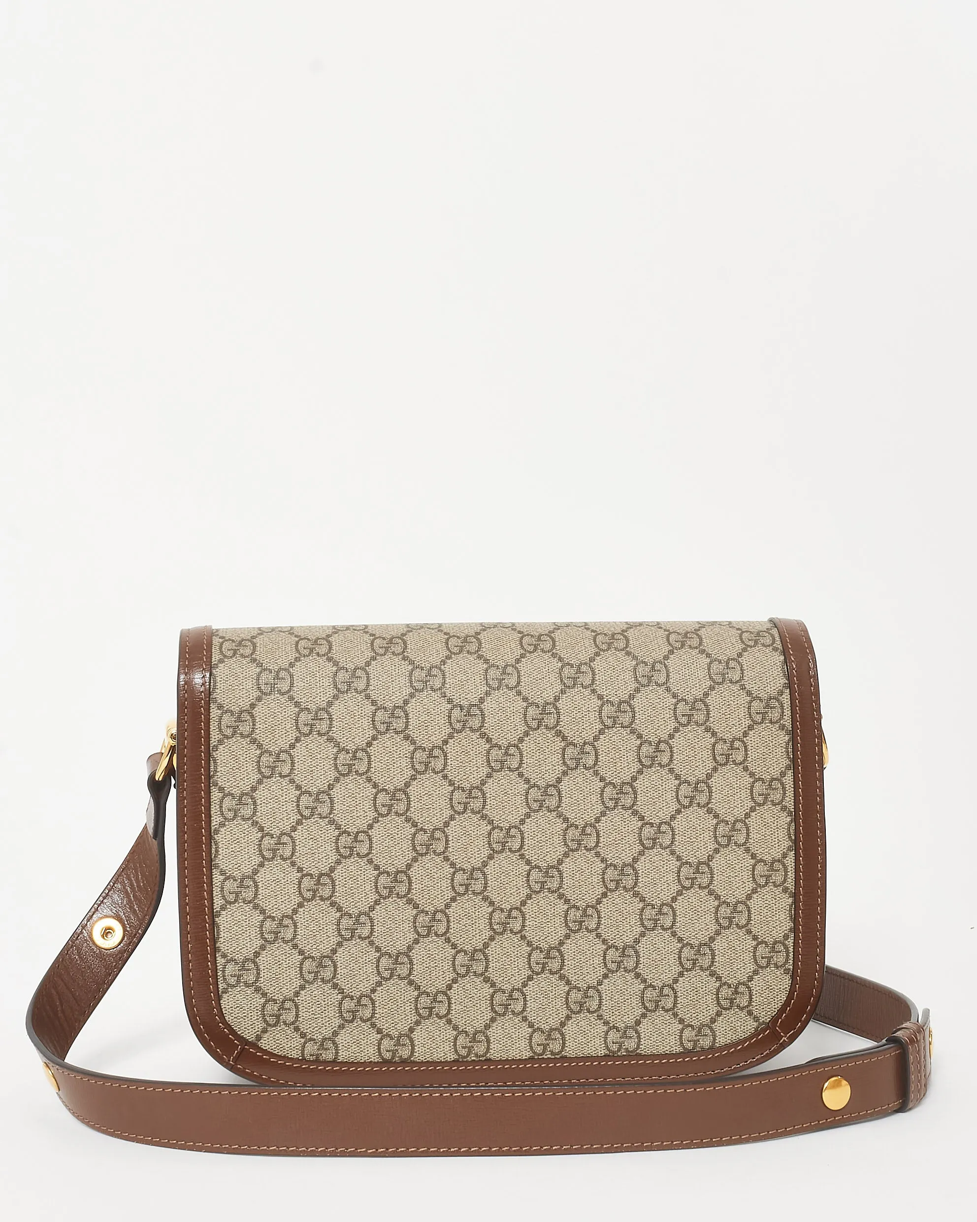 Gucci Brown Monogram Coated Canvas & Leather Small 1955 Horsebit Bag
