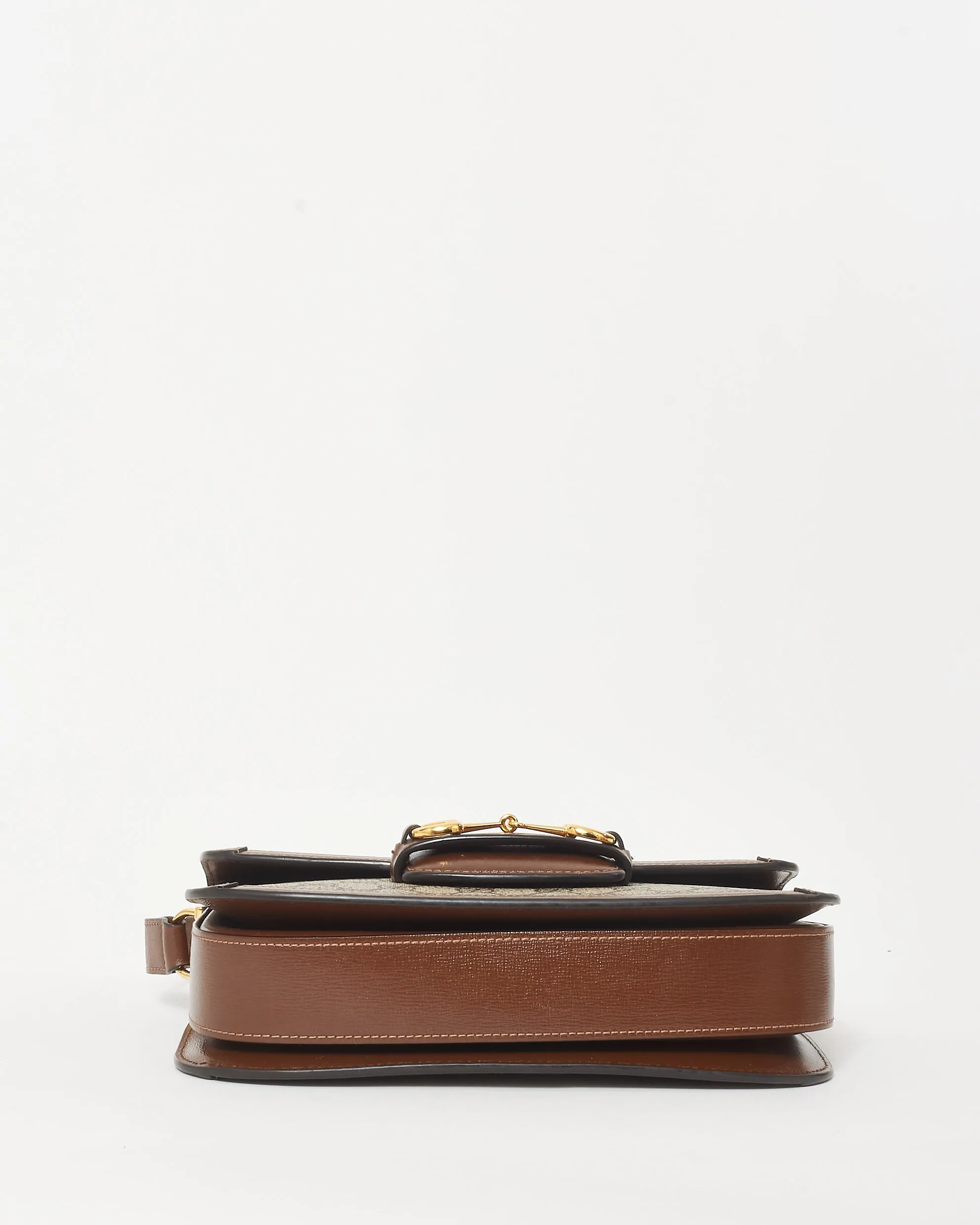 Gucci Brown Monogram Coated Canvas & Leather Small 1955 Horsebit Bag
