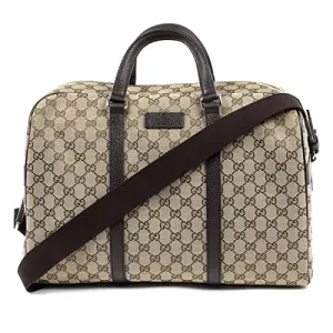 Gucci Duffle Brown Signature Guccissima Large Canvas Leather Travel