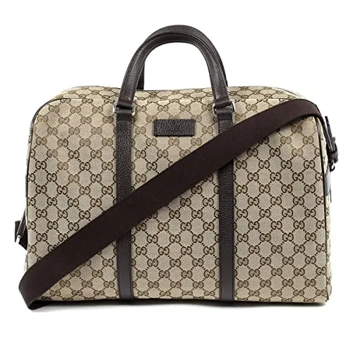 Gucci Duffle Brown Signature Guccissima Large Canvas Leather Travel