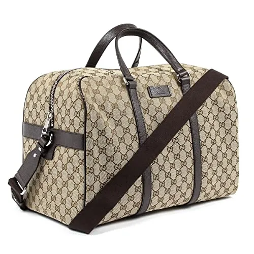 Gucci Duffle Brown Signature Guccissima Large Canvas Leather Travel