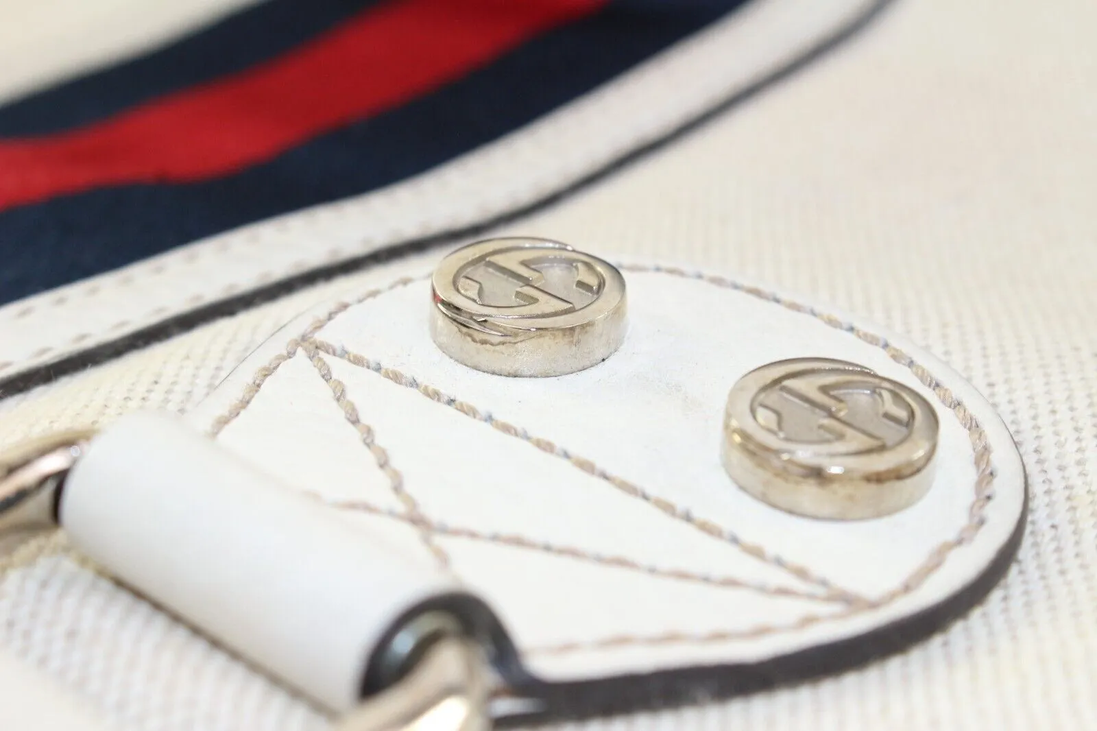Gucci Navy Web Ivory Tote 2GK0104K