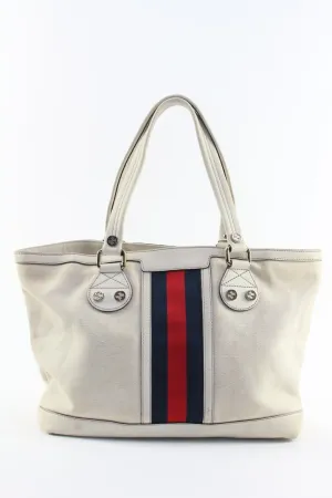 Gucci Navy Web Ivory Tote 2GK0104K