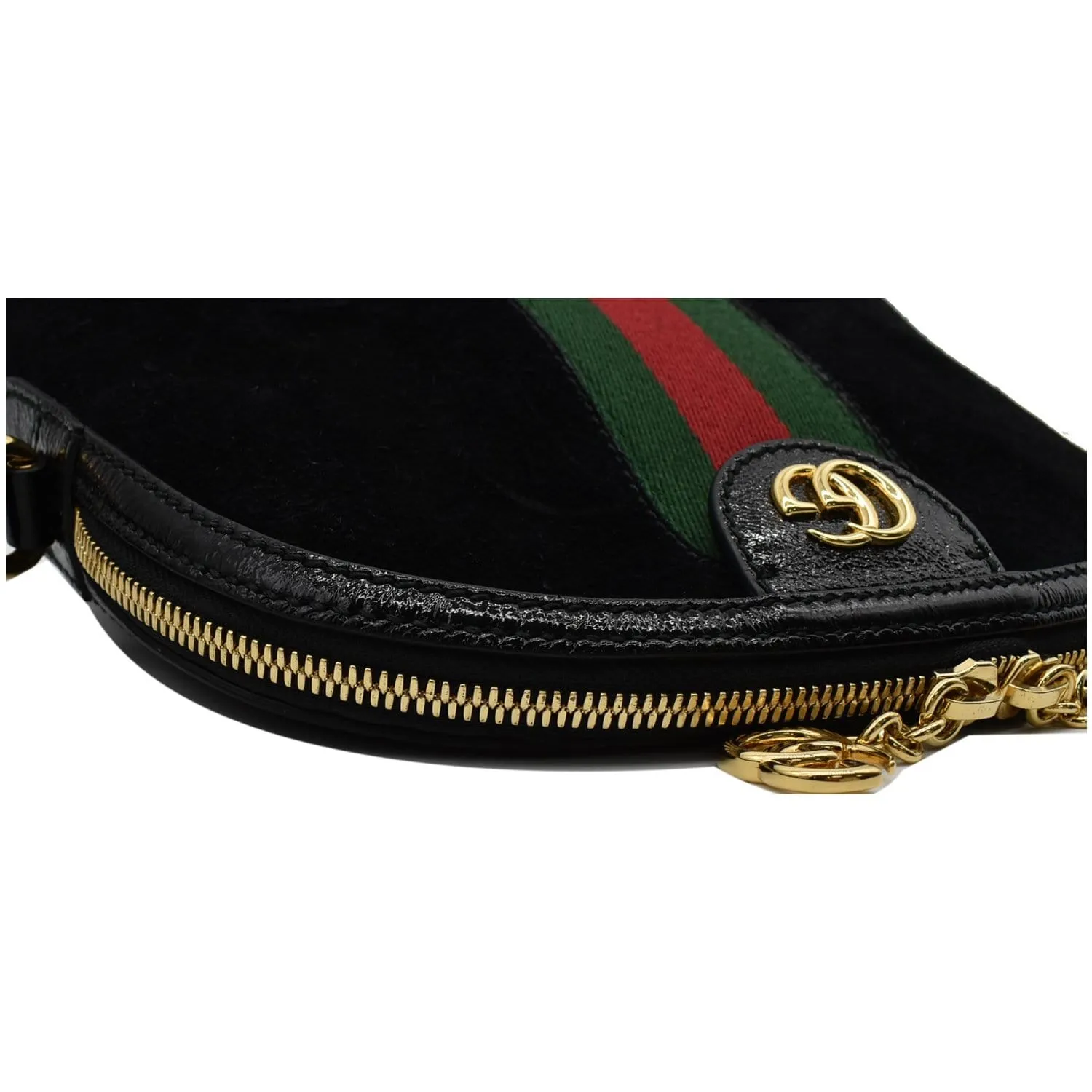 GUCCI Ophidia GG Small Suede Shoulder Bag Black 499621