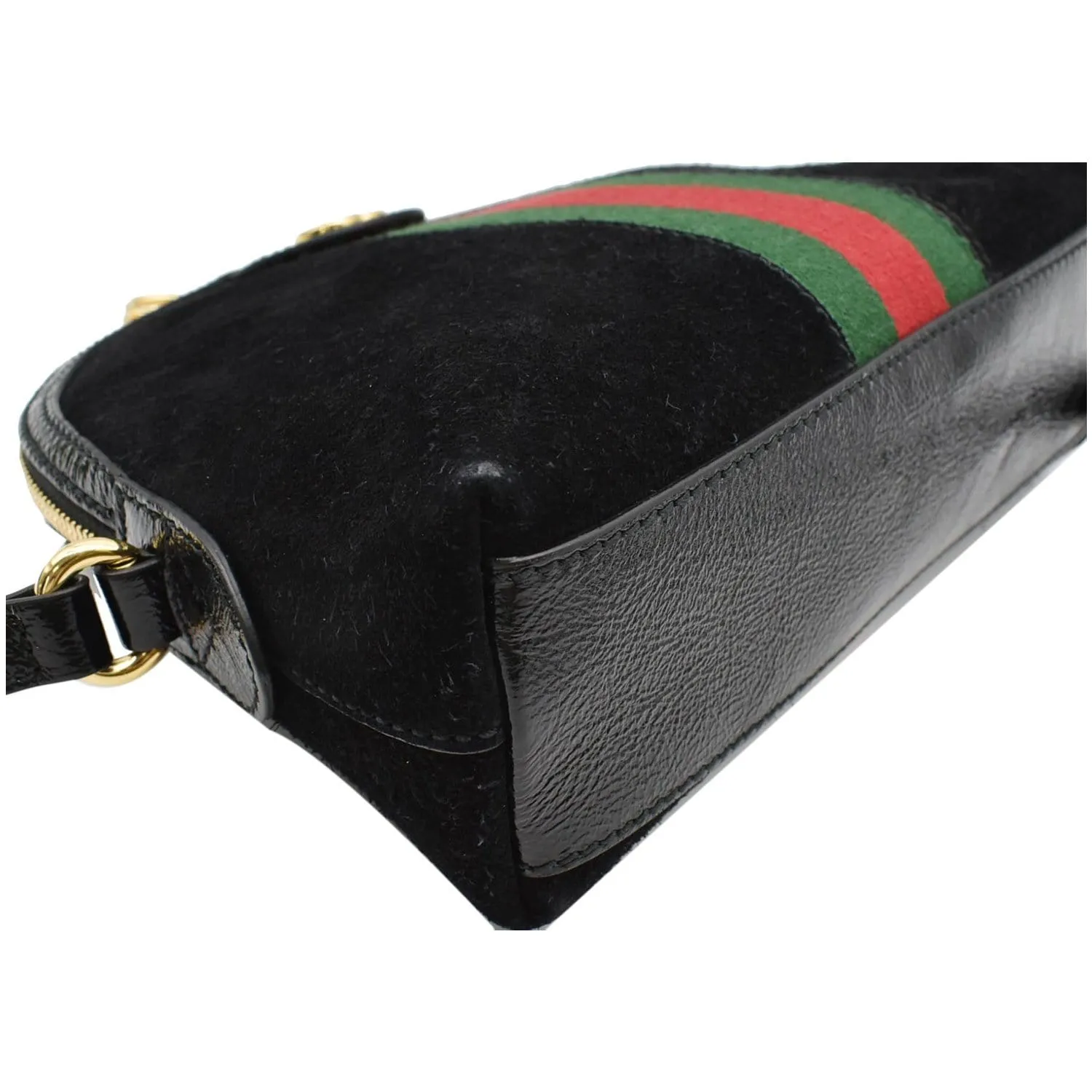 GUCCI Ophidia GG Small Suede Shoulder Bag Black 499621