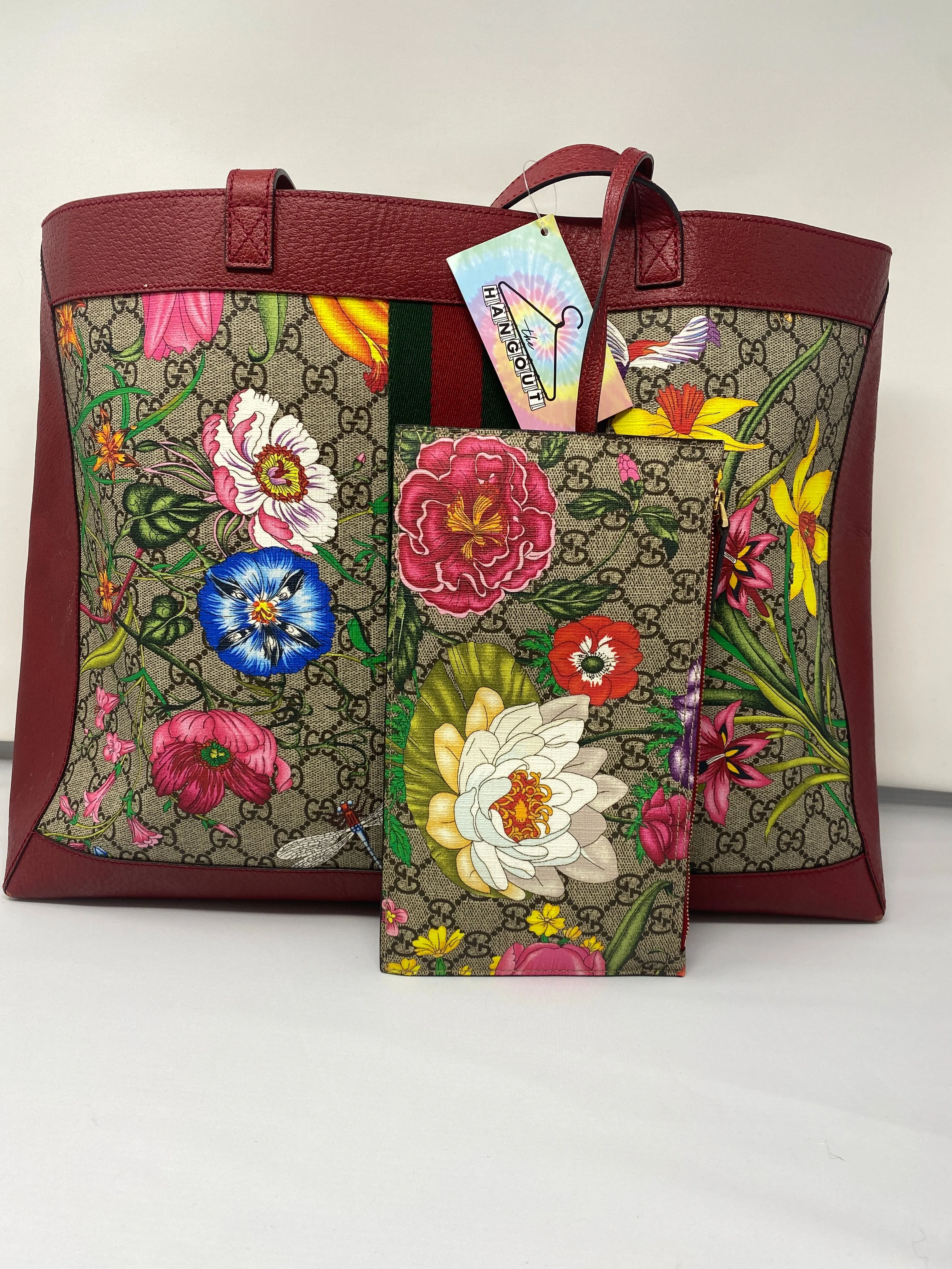GUCCI Ophidia Soft Open Flora GG Canvas East West Tote