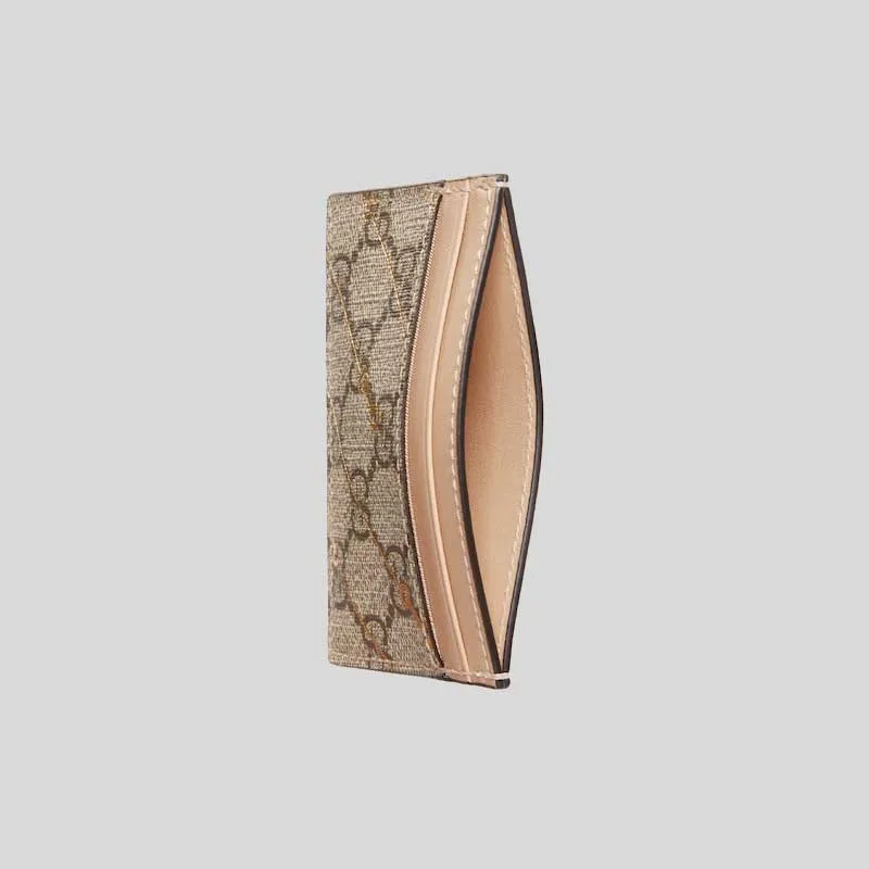 GUCCI Supreme Horsebit Card Holder Beige RB-774344