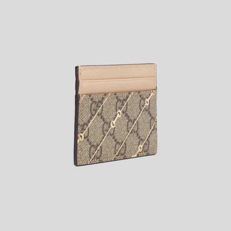 GUCCI Supreme Horsebit Card Holder Beige RB-774344