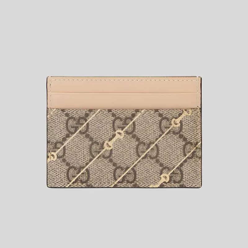 GUCCI Supreme Horsebit Card Holder Beige RB-774344