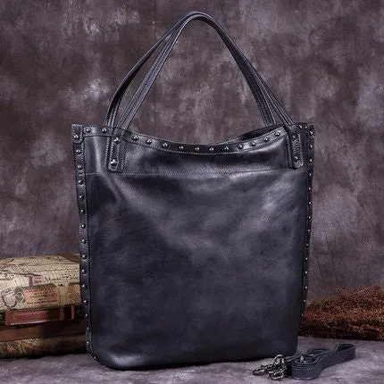 Handmade Full Grain Leather Women Tote Bag, Shopper Bag, Handbag A0050