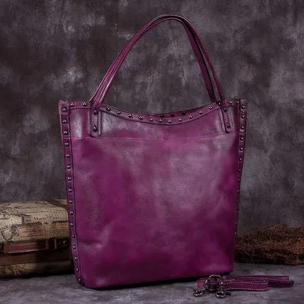 Handmade Full Grain Leather Women Tote Bag, Shopper Bag, Handbag A0050