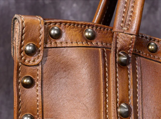 Handmade Full Grain Leather Women Tote Bag, Shopper Bag, Handbag A0050