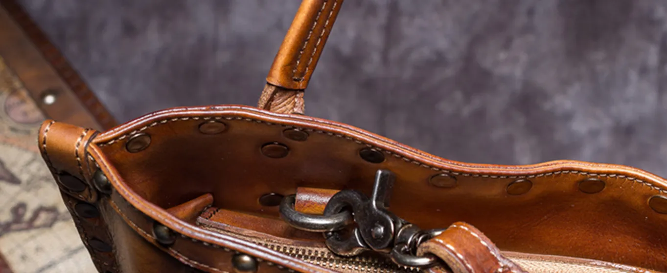 Handmade Full Grain Leather Women Tote Bag, Shopper Bag, Handbag A0050