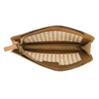 Heather Rattan and Leather Clutch