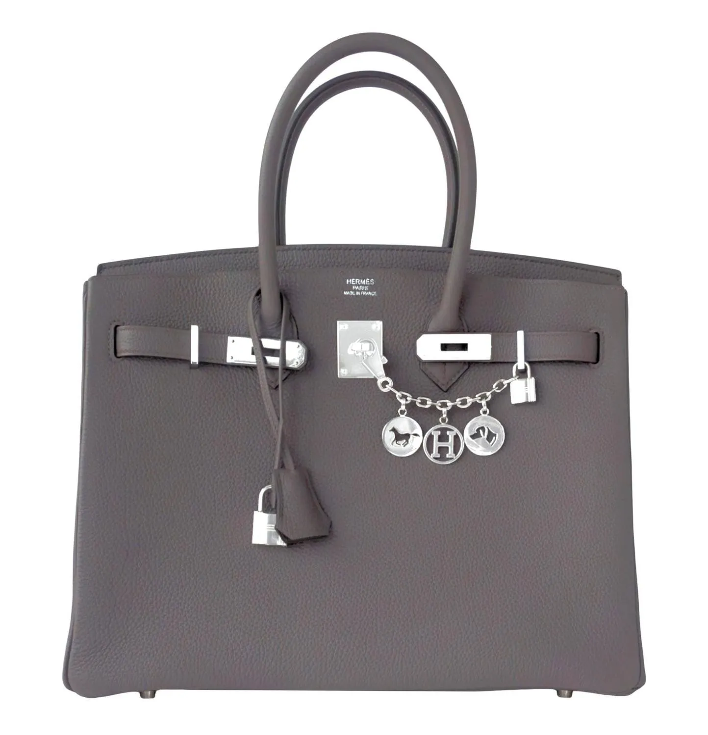 Hermes Etain Togo 35cm Birkin Palladium Hardware PHW X Stamp