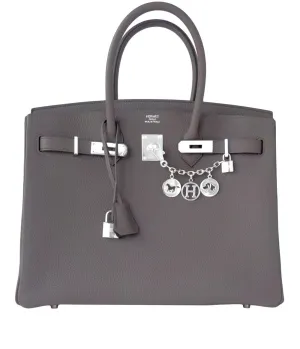 Hermes Etain Togo 35cm Birkin Palladium Hardware PHW X Stamp