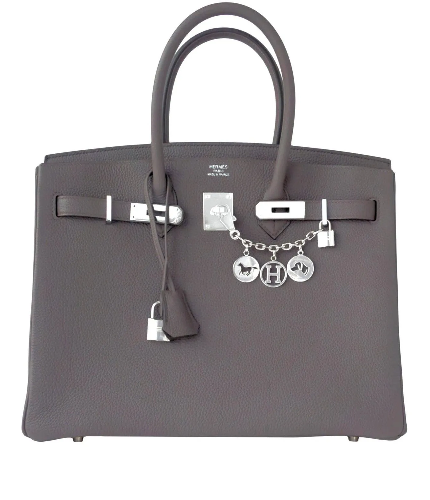Hermes Etain Togo 35cm Birkin Palladium Hardware PHW X Stamp