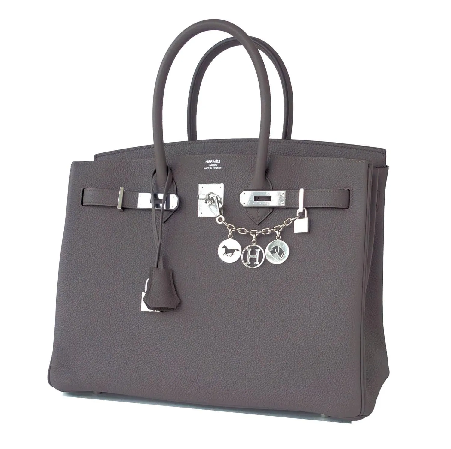 Hermes Etain Togo 35cm Birkin Palladium Hardware PHW X Stamp
