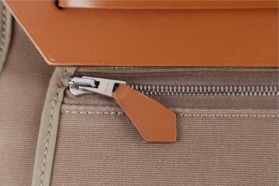 HERMES HERBAG 39 BROWN CANVAS RHW STAMP C (2018) WITH DUST COVER