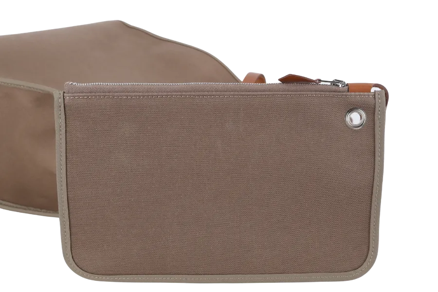 HERMES HERBAG 39 BROWN CANVAS RHW STAMP C (2018) WITH DUST COVER