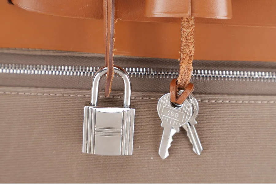 HERMES HERBAG 39 BROWN CANVAS RHW STAMP C (2018) WITH DUST COVER