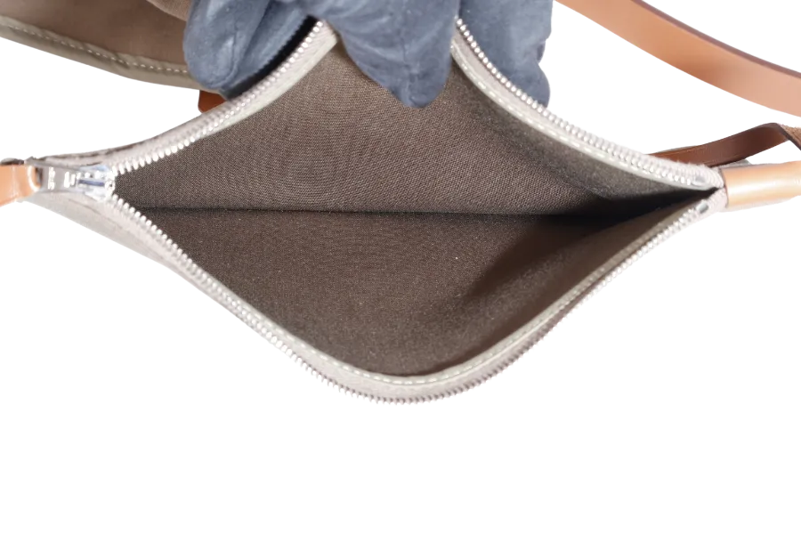 HERMES HERBAG 39 BROWN CANVAS RHW STAMP C (2018) WITH DUST COVER