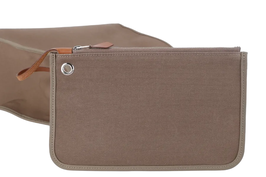HERMES HERBAG 39 BROWN CANVAS RHW STAMP C (2018) WITH DUST COVER