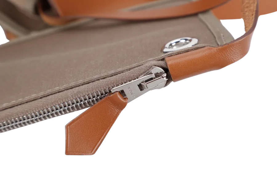 HERMES HERBAG 39 BROWN CANVAS RHW STAMP C (2018) WITH DUST COVER