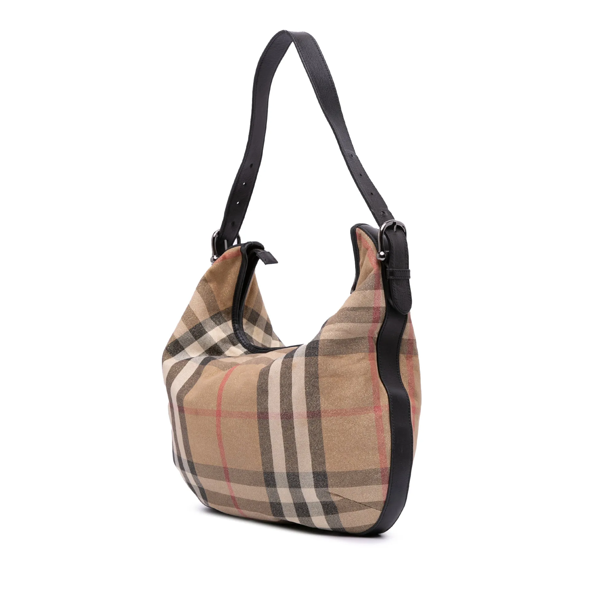 House Check Glittered Canvas Hobo