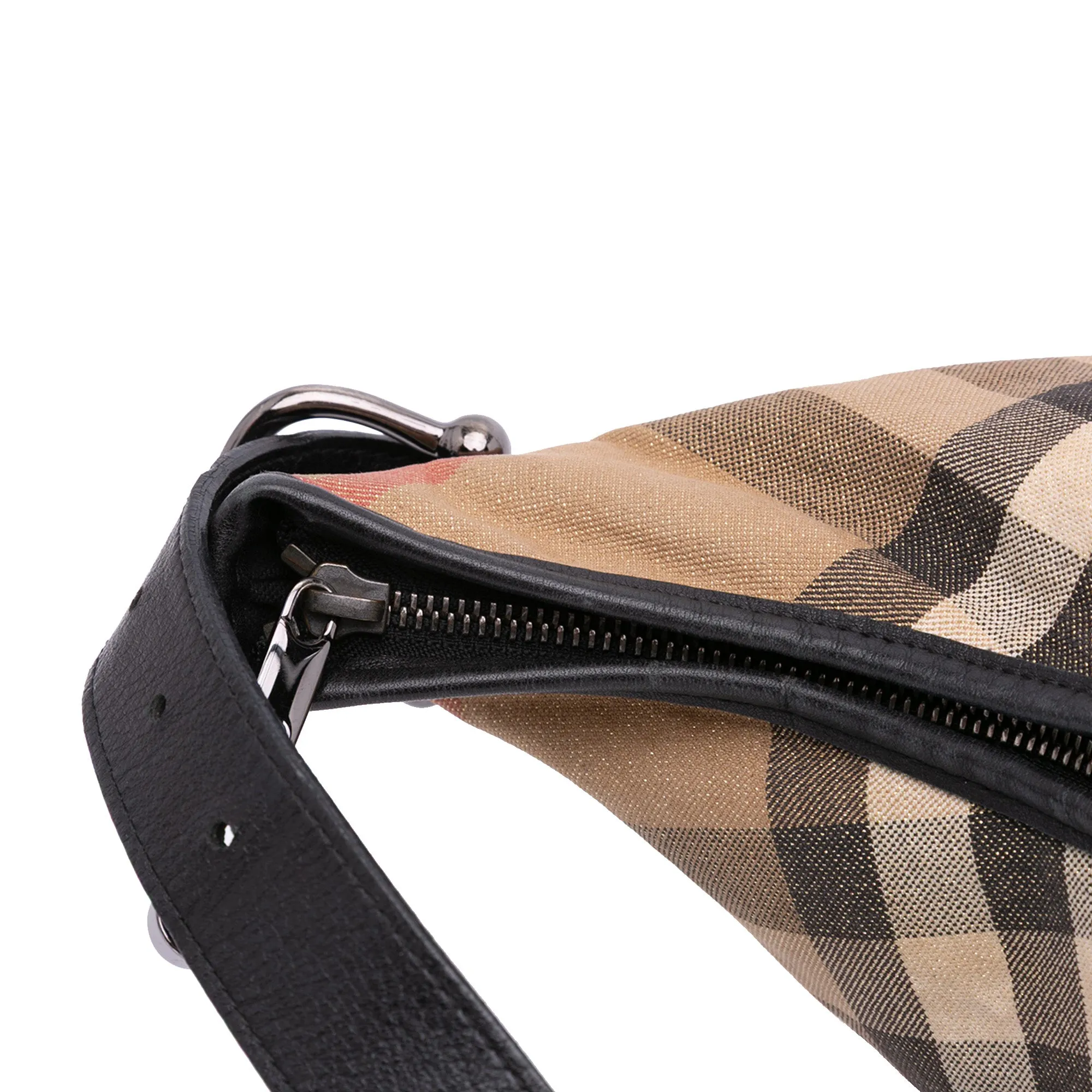 House Check Glittered Canvas Hobo