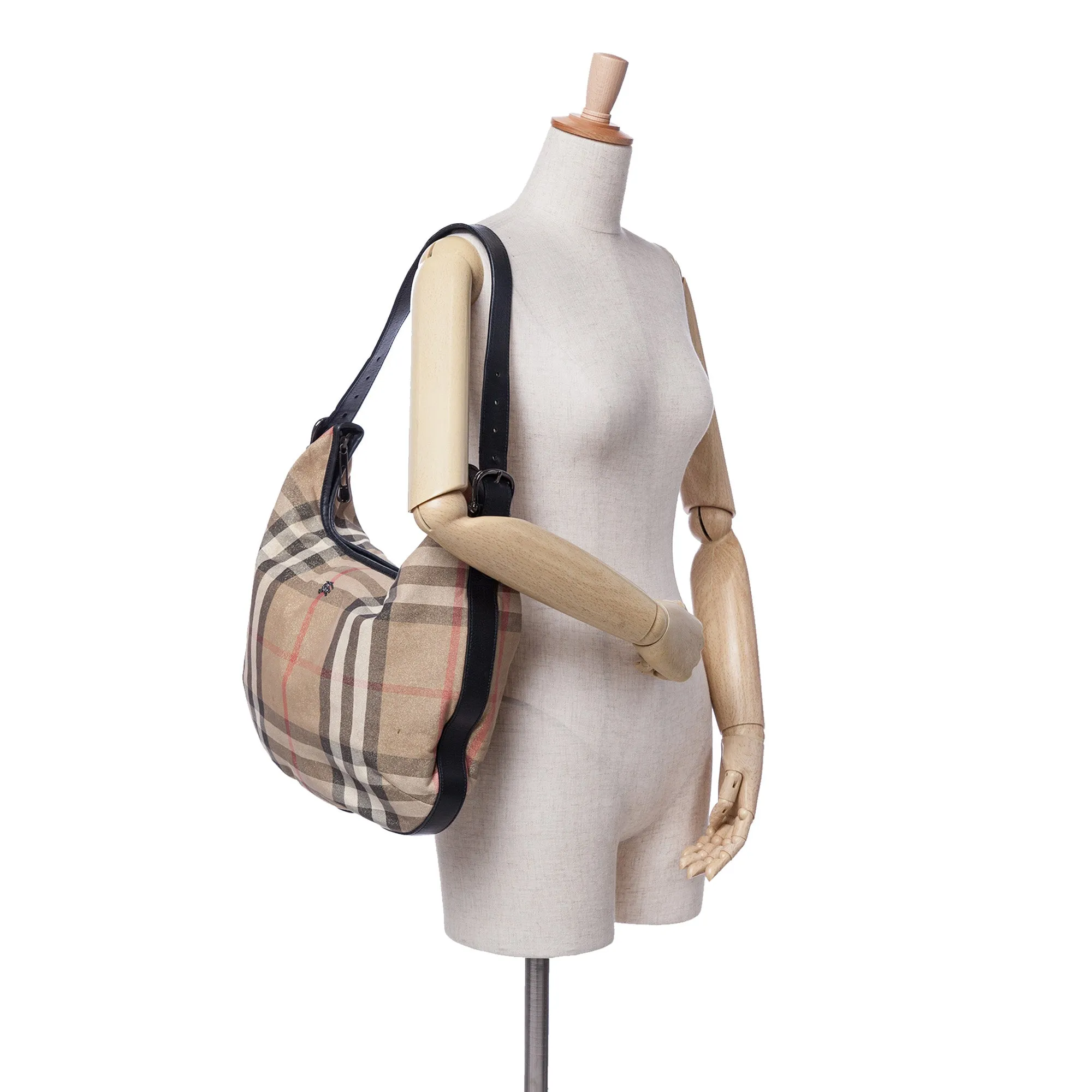 House Check Glittered Canvas Hobo