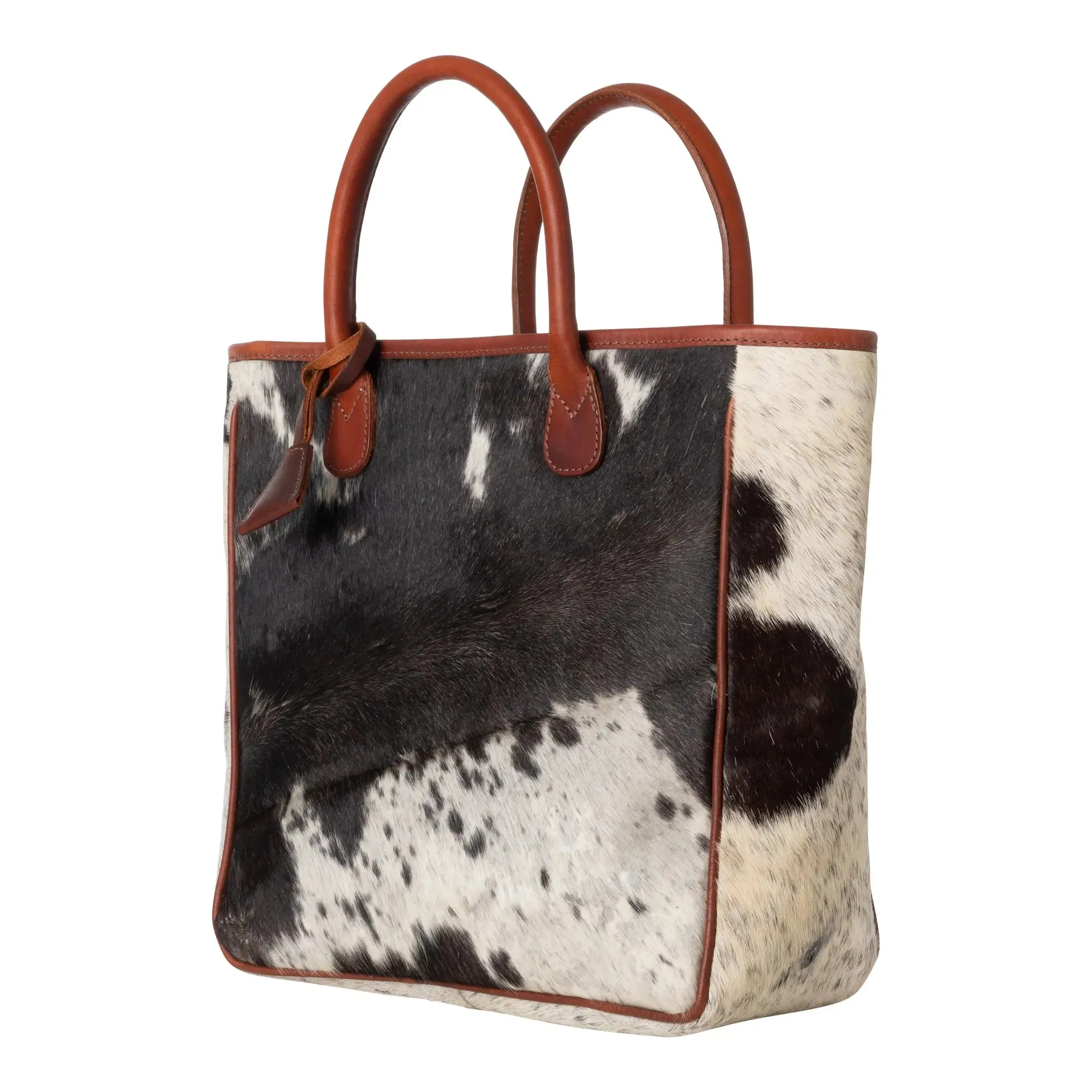 Huntley Equestrian Hair On Hide Cow Leather Tote Handbag