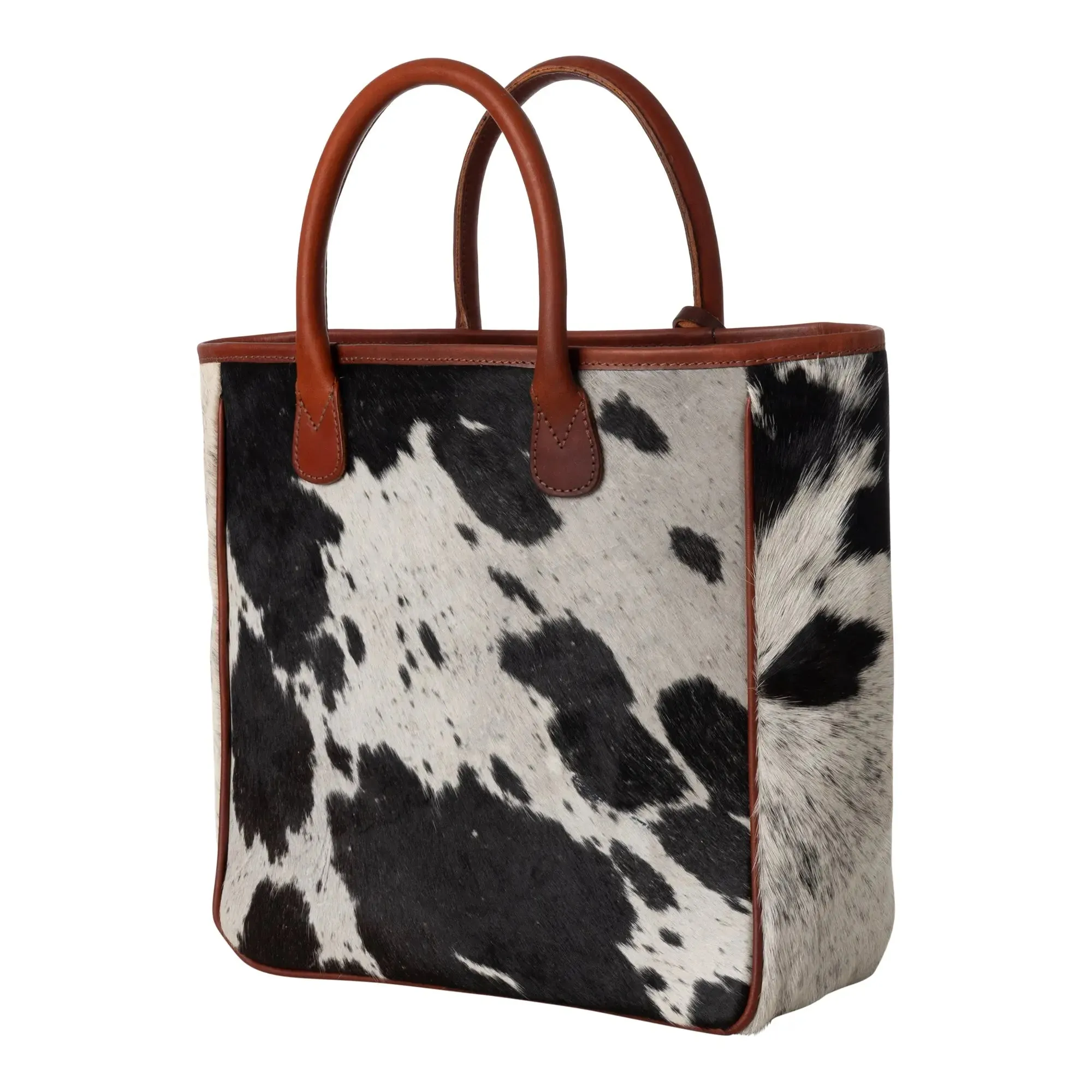 Huntley Equestrian Hair On Hide Cow Leather Tote Handbag