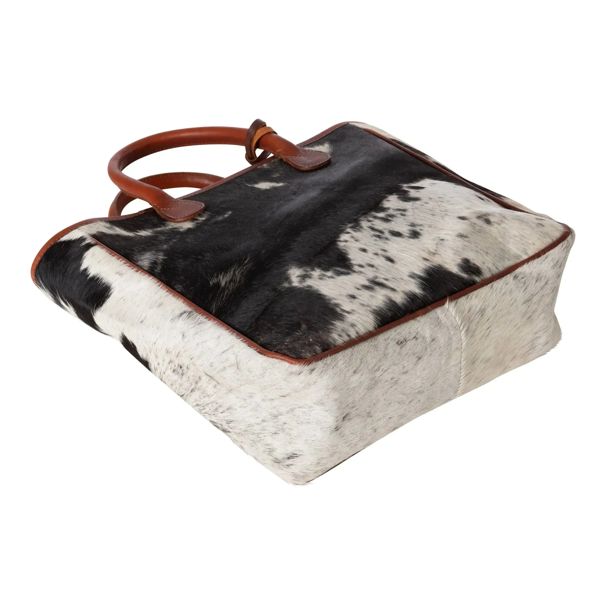 Huntley Equestrian Hair On Hide Cow Leather Tote Handbag