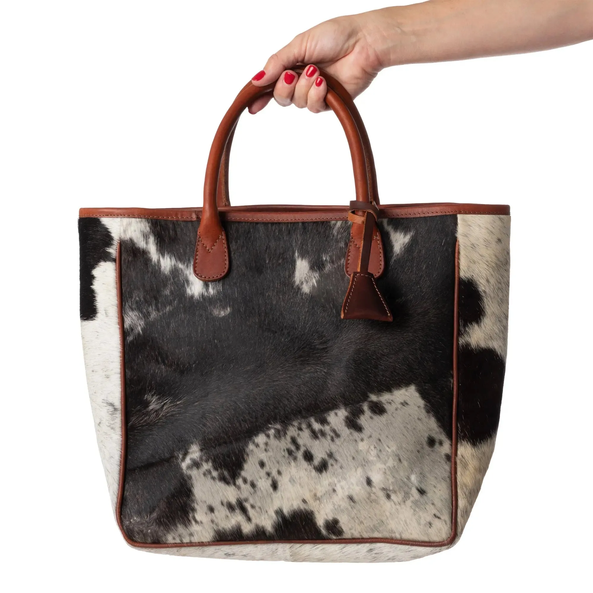 Huntley Equestrian Hair On Hide Cow Leather Tote Handbag