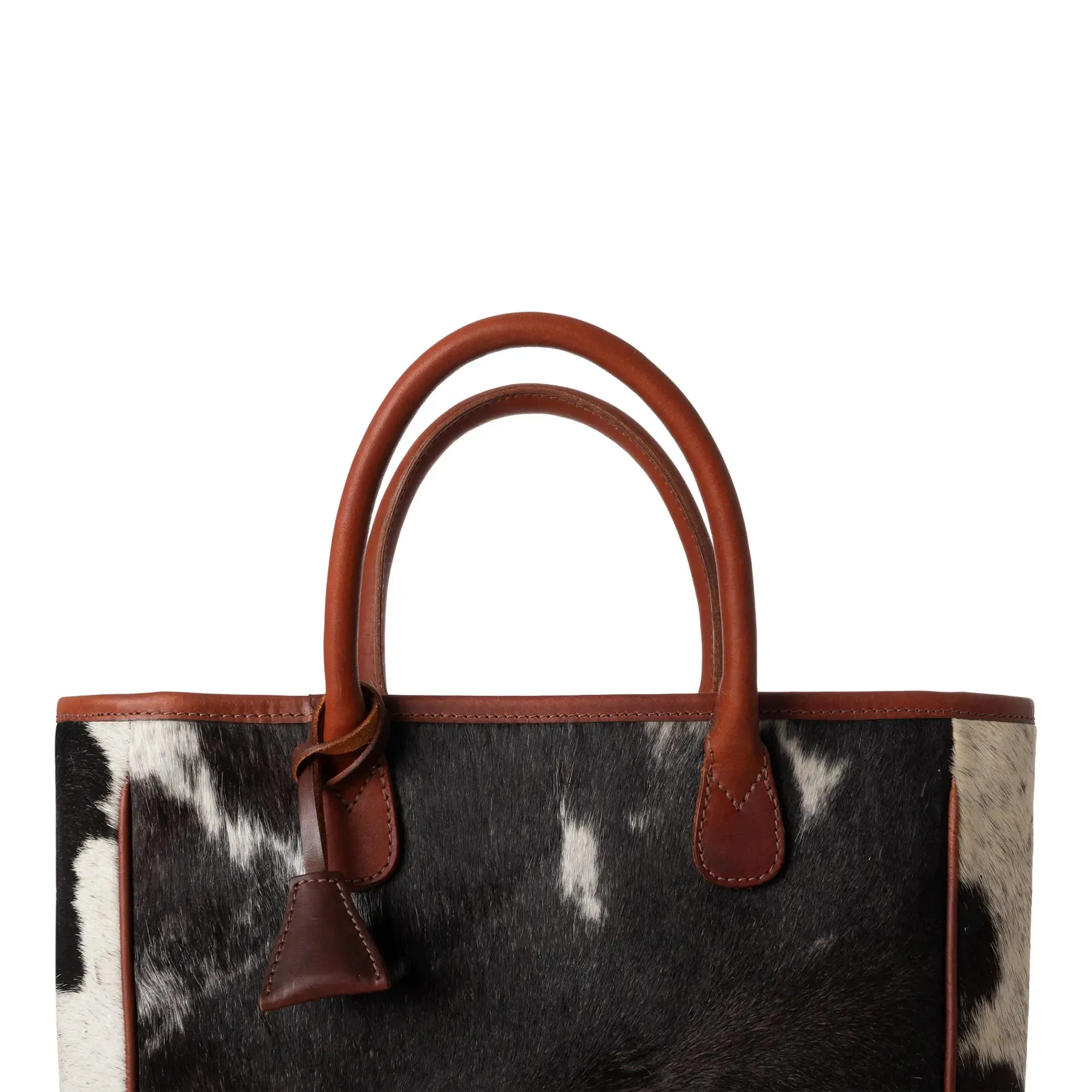 Huntley Equestrian Hair On Hide Cow Leather Tote Handbag