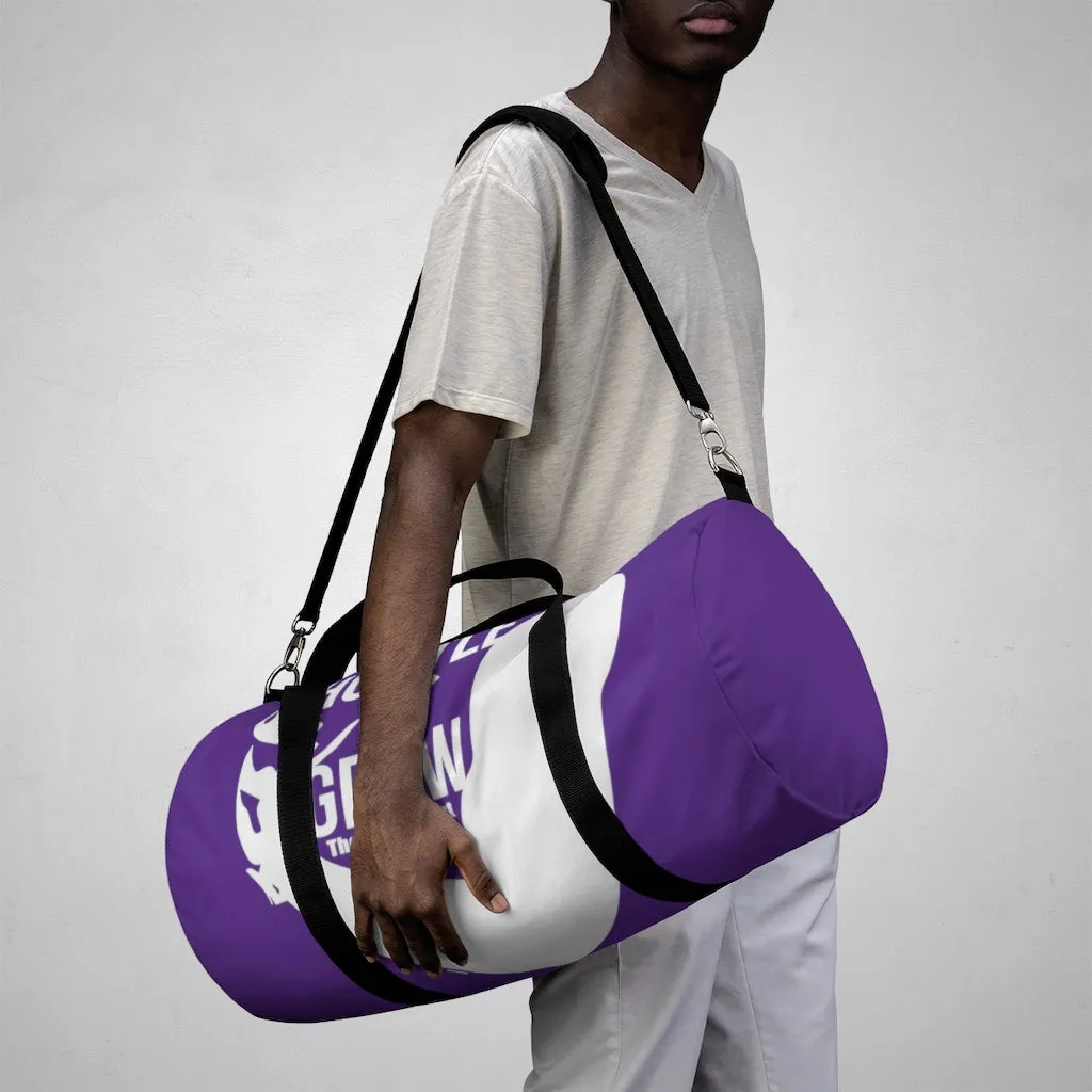 Hustle & Grow Gym Bag (Purple/White)