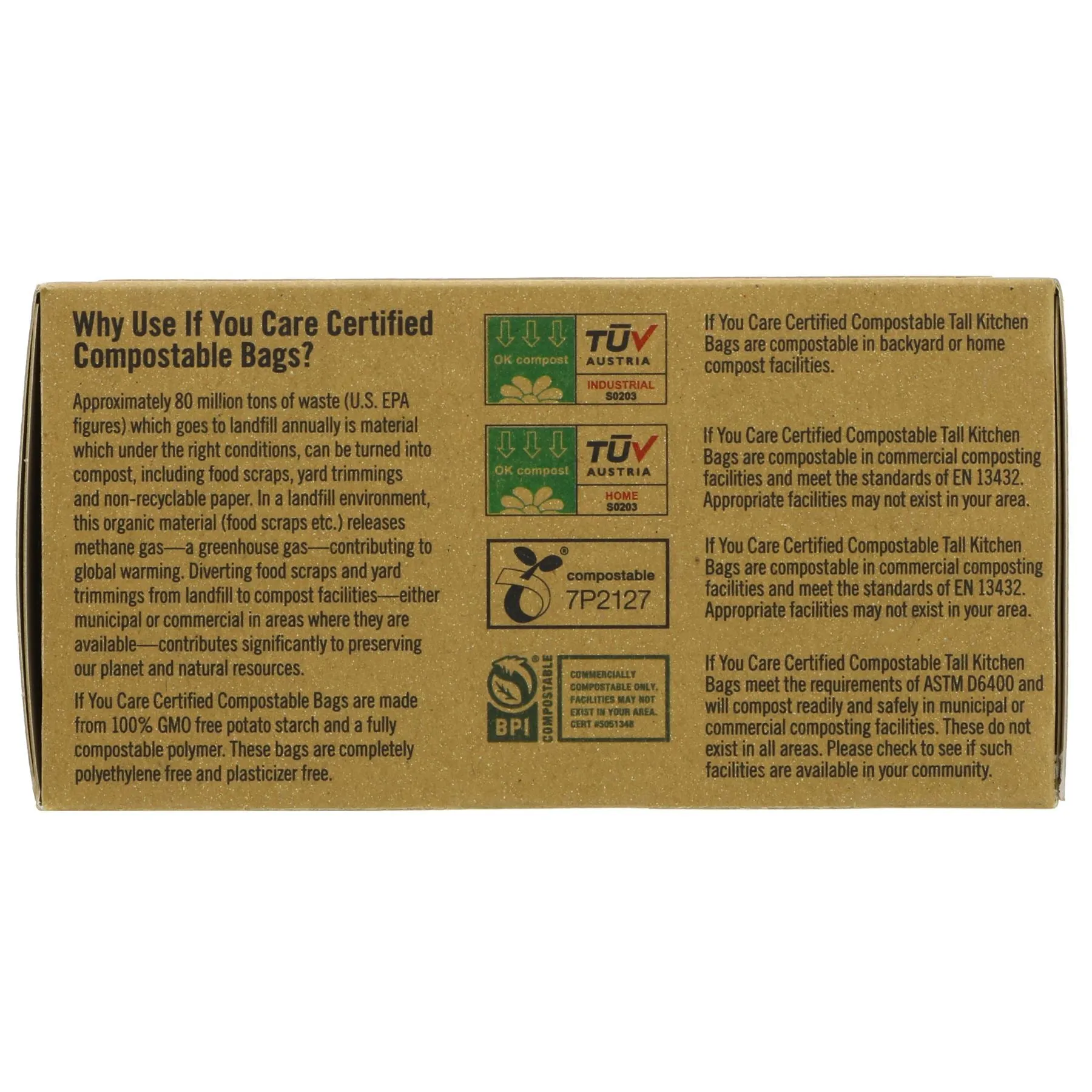If You Care | Food Waste Bags 11L - Compostable Bags | 30 bags