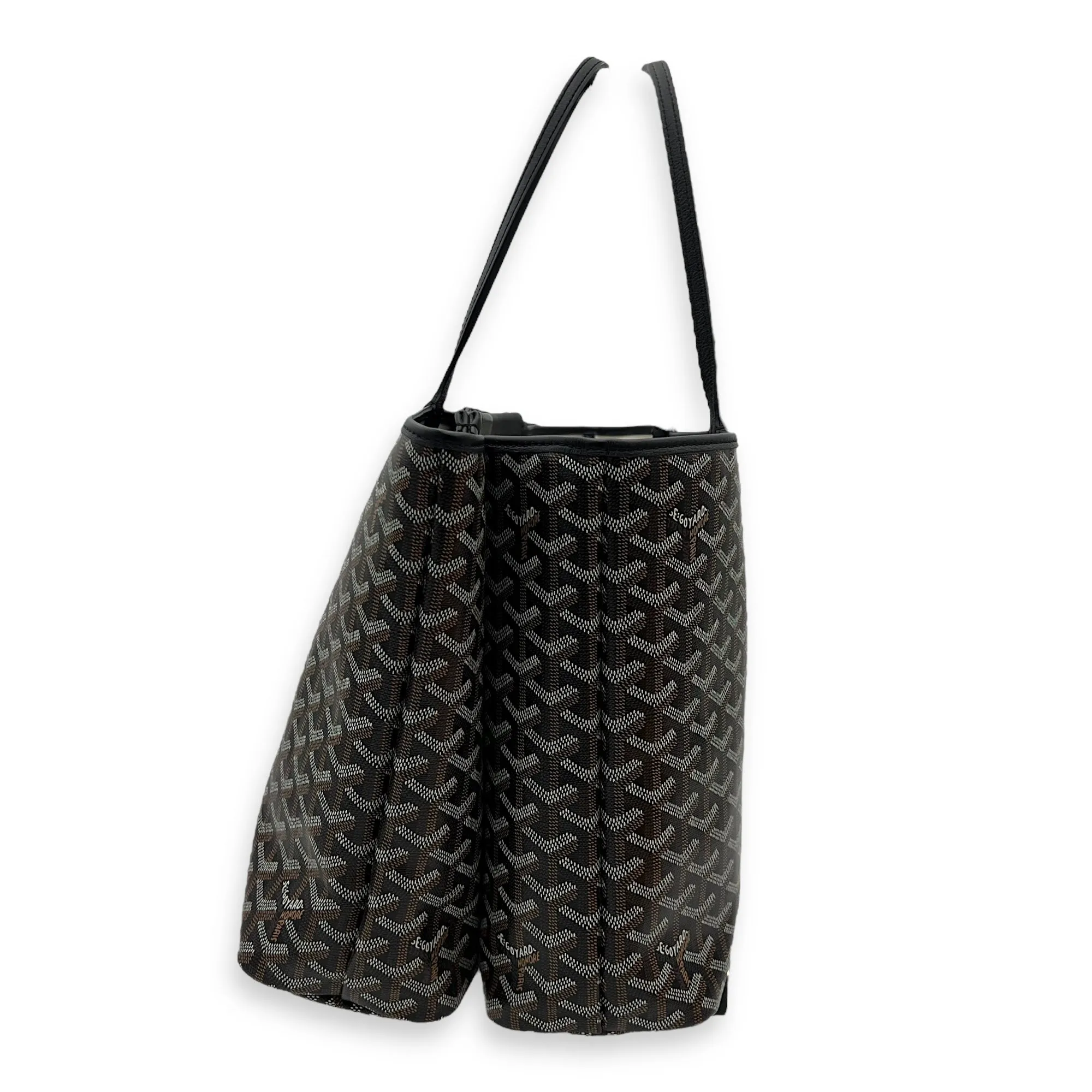 Isabelle PM Black Tote Bag in Coated Canvas, Silver hardware