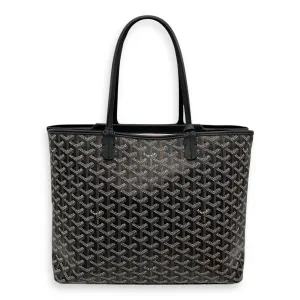 Isabelle PM Black Tote Bag in Coated Canvas, Silver hardware