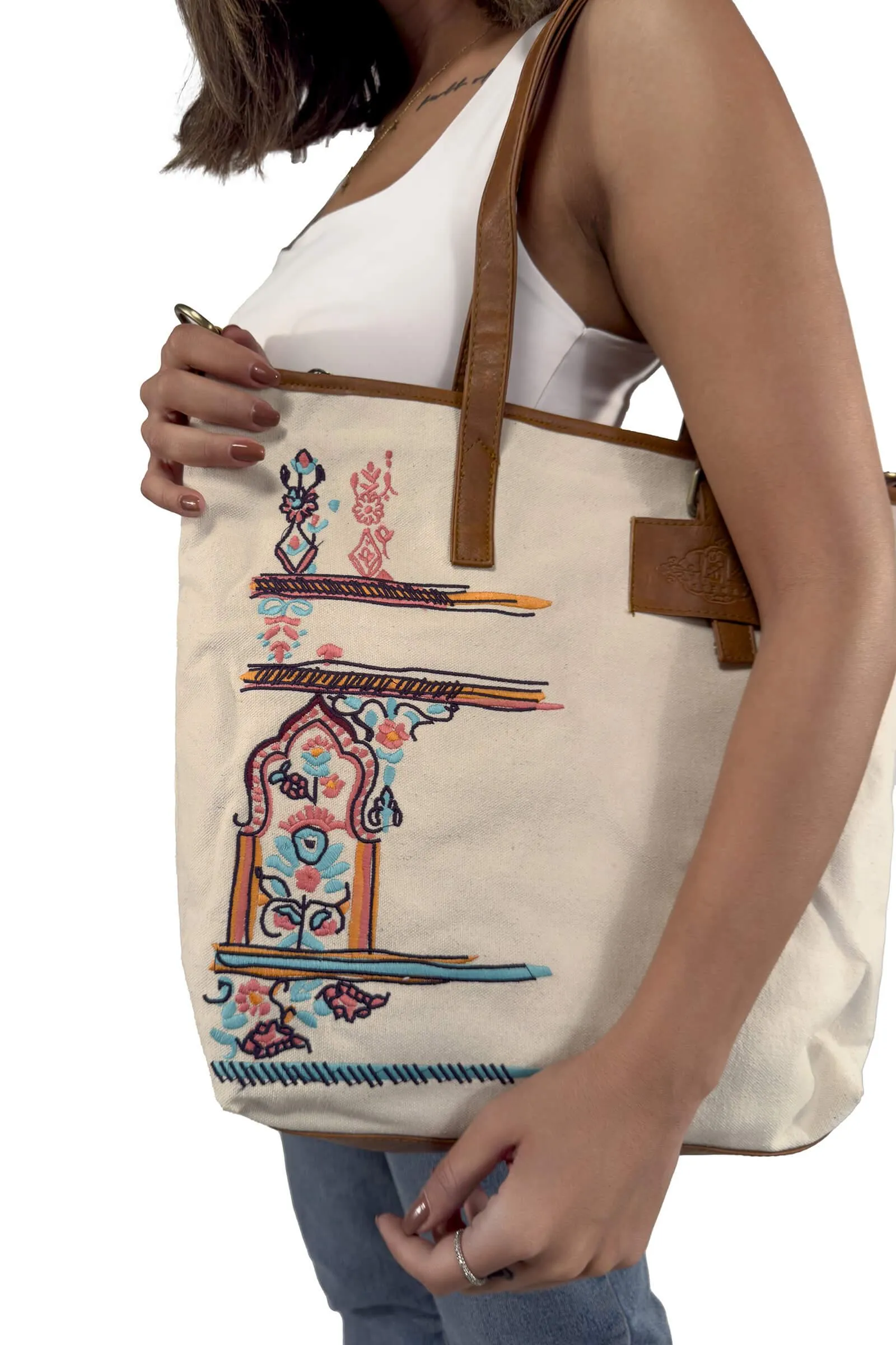 Ivory Bloom Yasmin Tote Bag